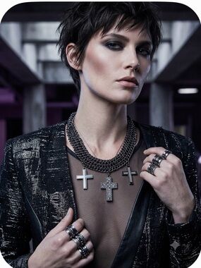 🖤 Statement Multi Cross Chain Necklace